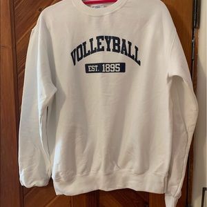white CHAMPION volleyball sweatshirt